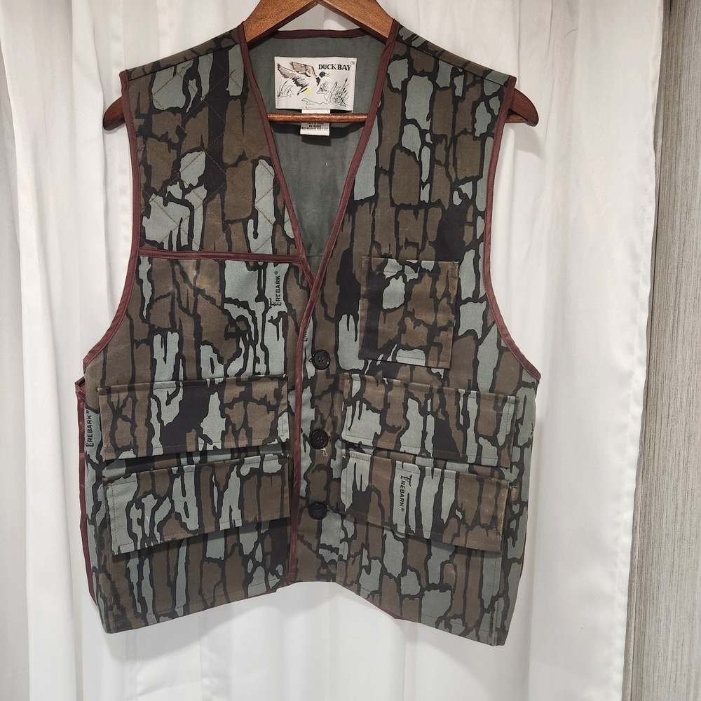 Vintage Duck Bay REBARK Camo Hunting Vest Medium